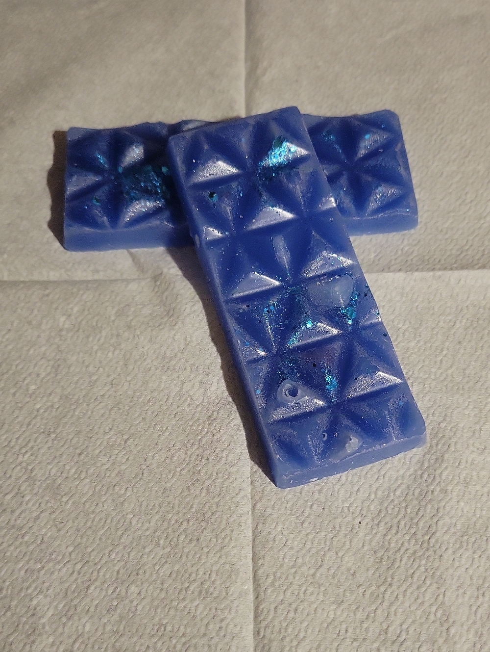Handmade Ocean Blue Glitter Wax Melt Snap Bars, Pack Of 2